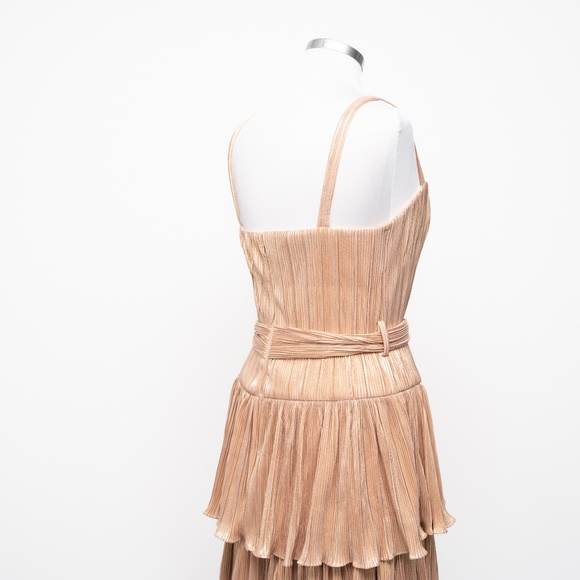 Mac Duggal -  Gold Ruffle Tiered Buckle Detail Dress - Picture 14 of 16